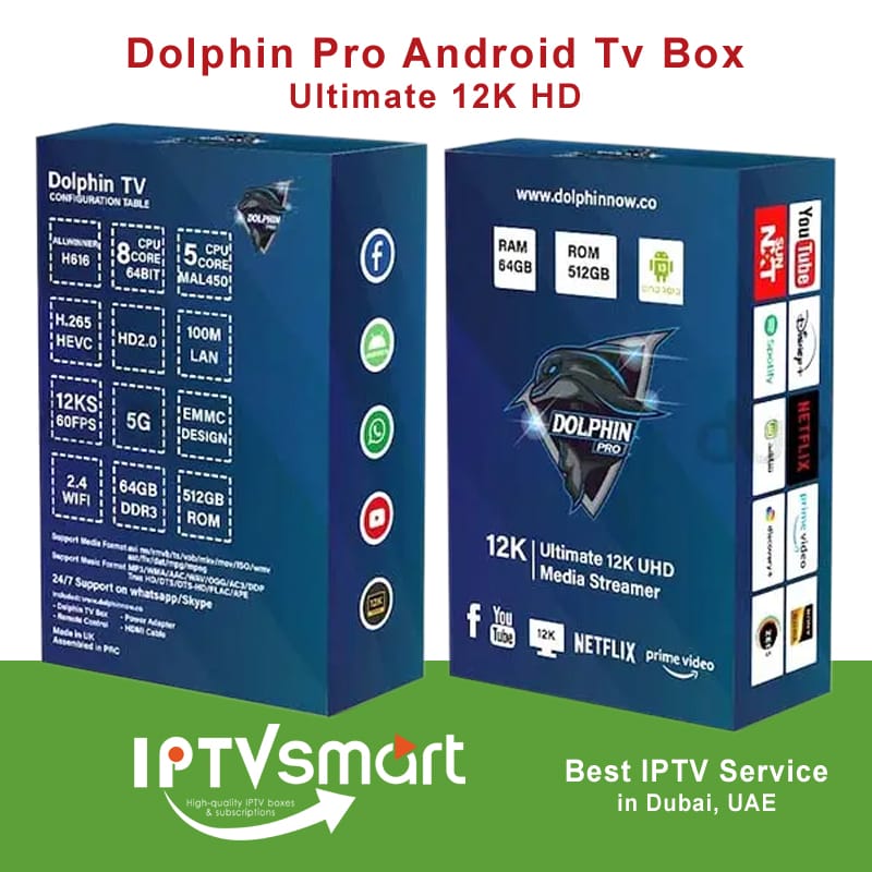 Dolphin Pro Android Tv Box, Ultimate 12K HD in Dubai